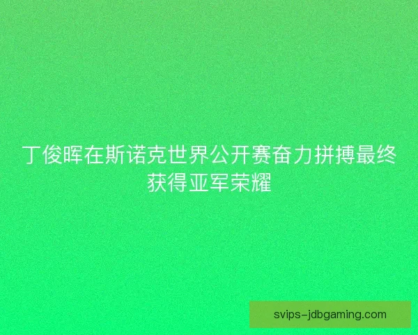丁俊晖在斯诺克世界公开赛奋力拼搏最终获得亚军荣耀